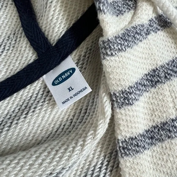 Old Navy Navy and Cream Striped Hoodie - Picture 2 of 2